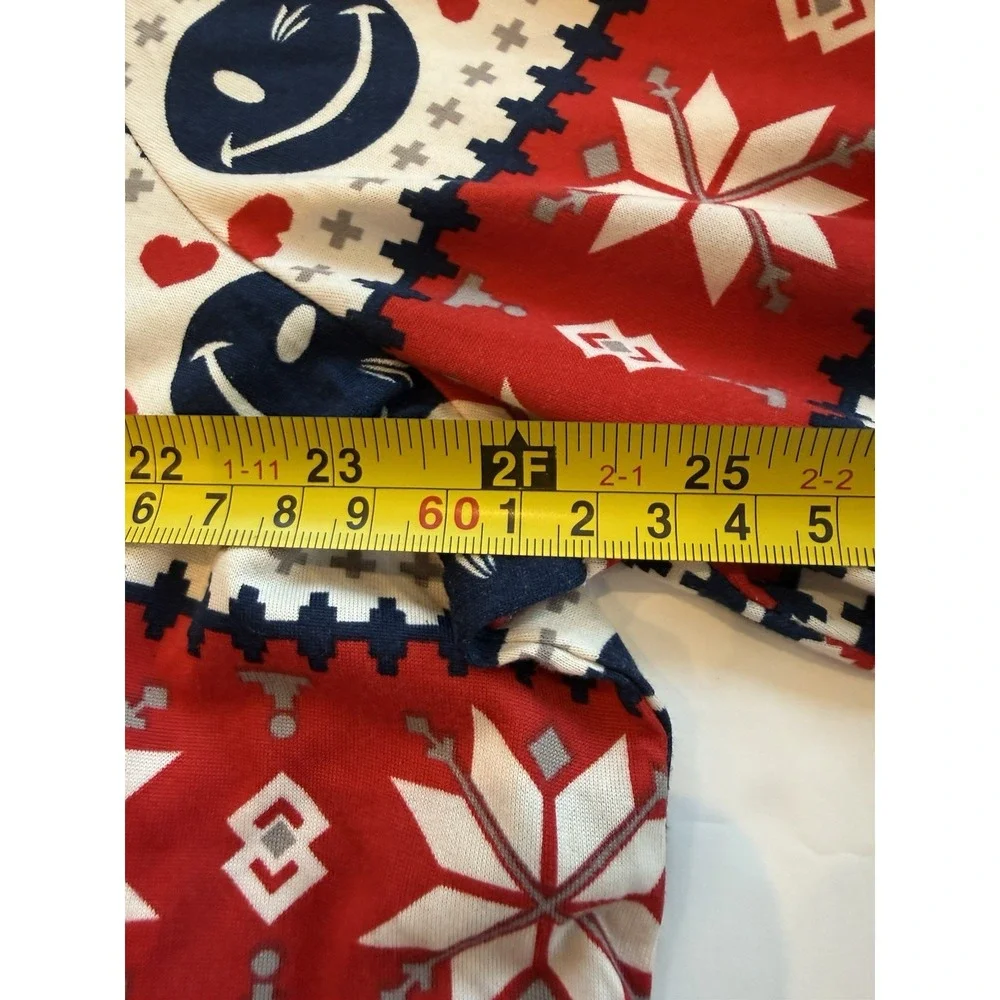 Joe Boxer 3X Christmas Fair Isle Smiley Pajama Set Red/White/Blue